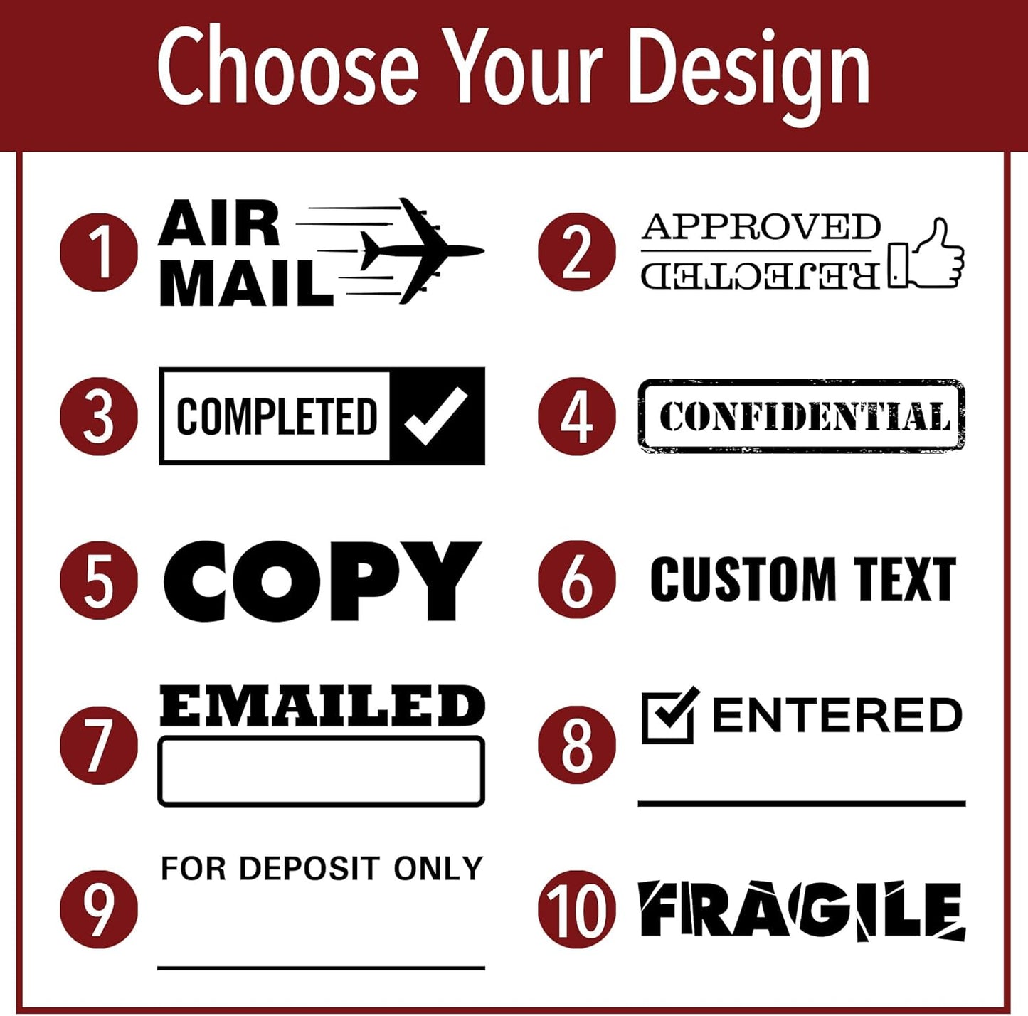 Shred Office Stamp | 4 Different Sizes | 20 Designs | Multiple Color Options | Perfect for Quick Validation of Office Documents (Shred, Large)