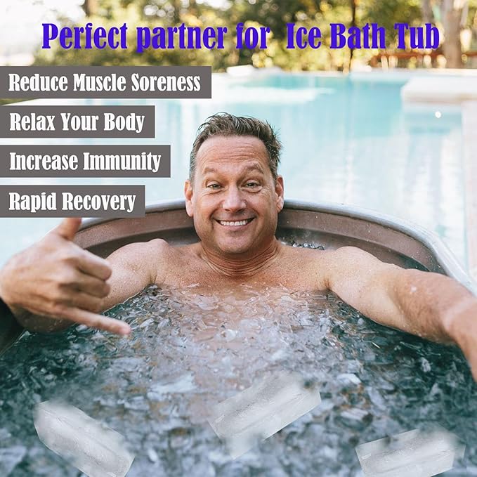 5Pcs Extra Large Ice Block Mold, Silicone Ice Block Molds for Ice Bath Tub, Black Big Ice Cube Molds for Ice Bath, Ice Maker for Cold Plunge or Coolers, Ice Tray Accessories for Ice Bath Chiller
