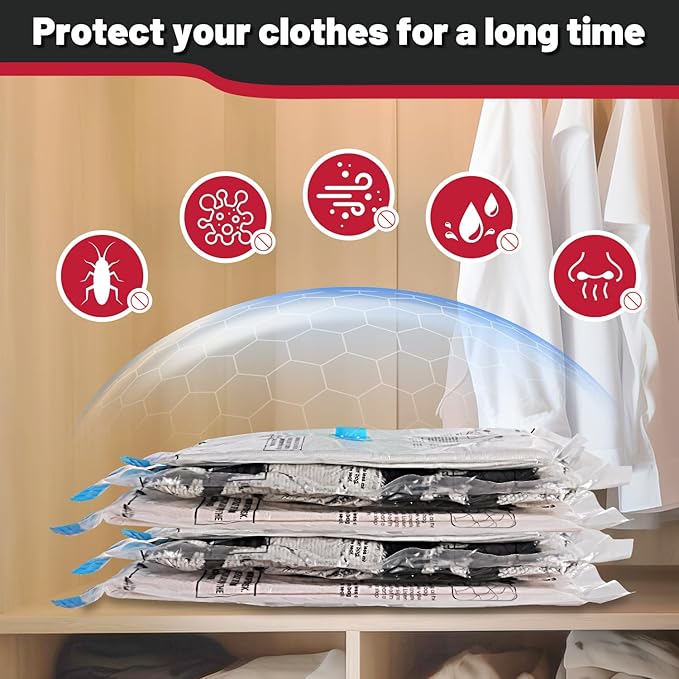 Vacuum Storage Bags with Portable Electric Pump,Vacuum Seal Bags for Clothing,Space Saver Bags,Vacuum Travel Bags for Luggage(Combo 10 Pack)