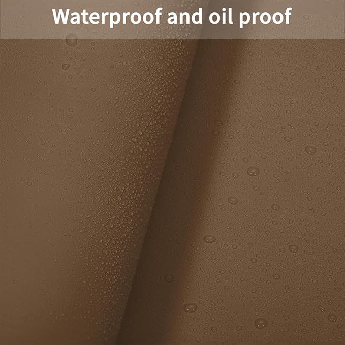 Leather Table Cover,1.8mm Thick,17x60 Inch Desk Cover,Dresser Cover Top,Dresser Protector Top,Dresser Cover,End Table Cover.(Mud Color+Champagne Gold,17x60)