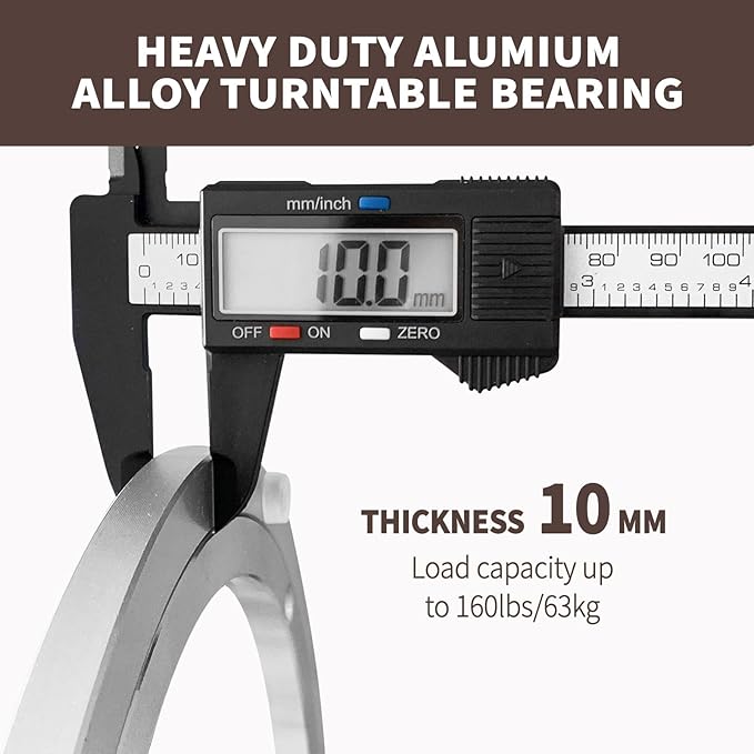 Lazy Susan Hardware Silent Non-Slip Turntable Aluminium Turntable Bearing for Round Dining Table TV Rotating Table 20 inch