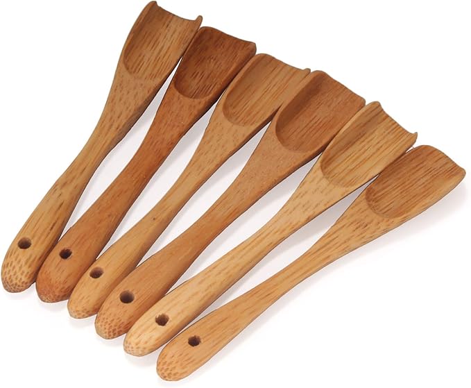 BambooMN - 3.1" Small Solid Bamboo Deep Scoop, 10pcs