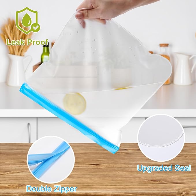 Lerine Reusable Snack Bags Dishwasher Safe,9 Pack Reusable Bags Extra Thick Leak-proof Food Storage Bags for Candy, Snack, Sandwich, Cereal, Travel Items, Home Organization (Multicolor, 9Snack)