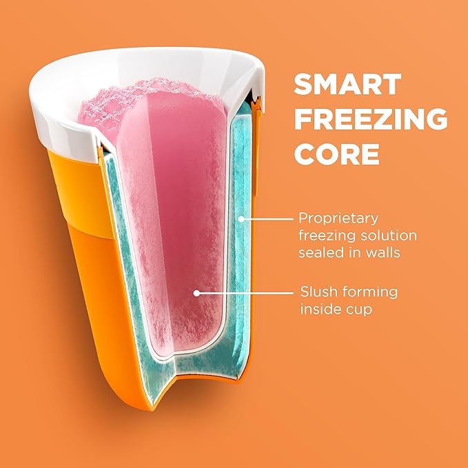 ZOKU Original Slush and Shake Maker, Compact Make and Serve Cup with Freezer Core Creates Single-Serving Smoothies, Slushies and Milkshakes in Minutes, BPA-free, Orange