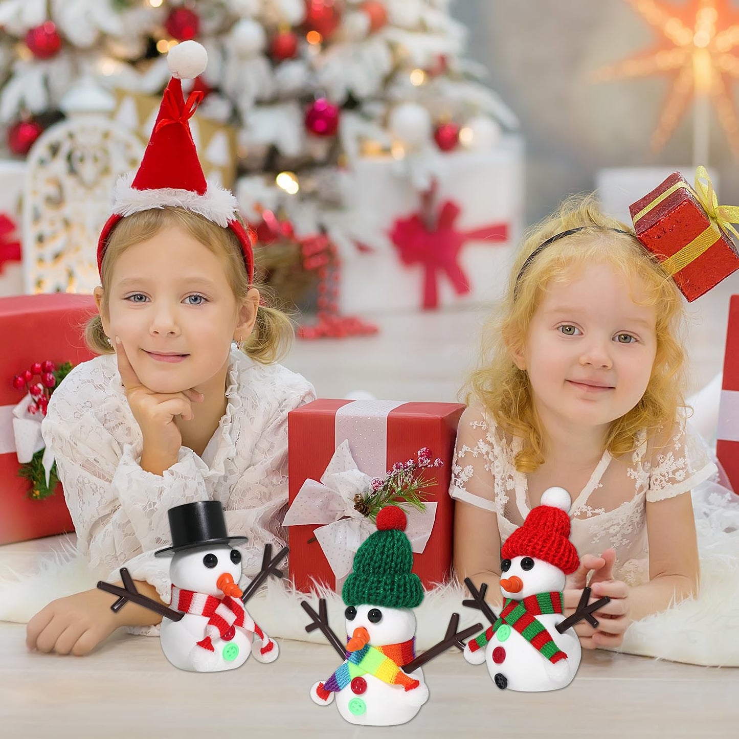 LAHAND 9-Pack Christmas Crafts Snowman Sets for Kids, Modeling Clay Snowman DIY Kit,Christmas Stocking Stuffers for Kids, Perfect for Winter Children's Holiday Party Decoration Gifts