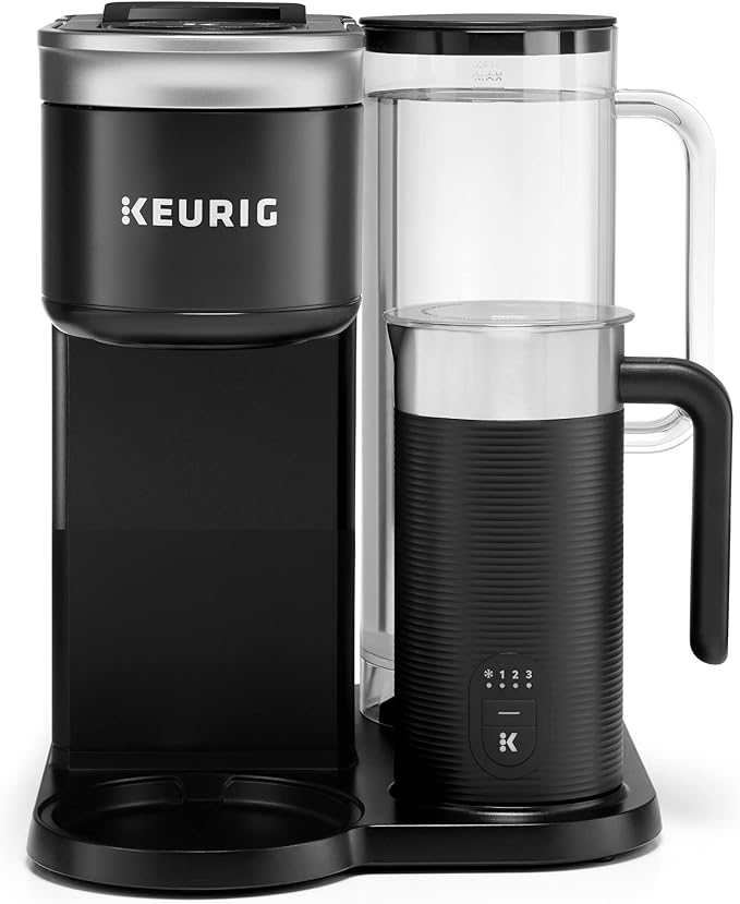 Keurig K-Café SMART Single Serve Coffee Maker with WiFi Compatibility, Latte and Cappuccino Machine with Built-In Frother, 6 Brew Sizes, Black