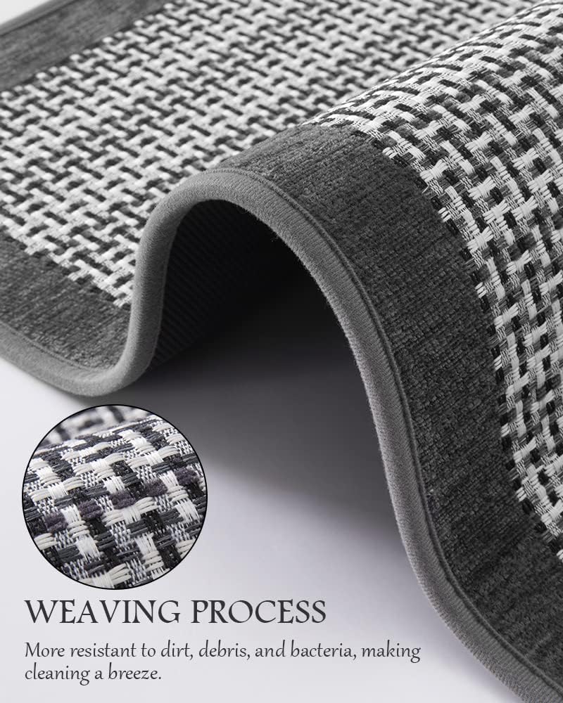 Kitchen Rugs and Mats Non Skid Washable - Non Slip Absorbent Kitchen Runner Rugs for Floor, Machine Washable Standing Mats for in Front of Sink,Entryway,Entrance,Door(20"x32",Grey)