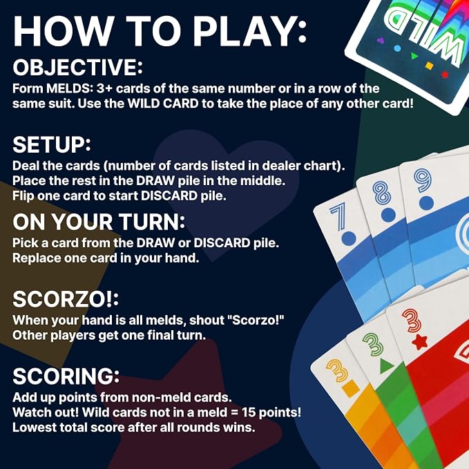 Regal Games - ScorZo - Rummy Card Game - Family Fun Friendly - 2-6 Players Ages 8+