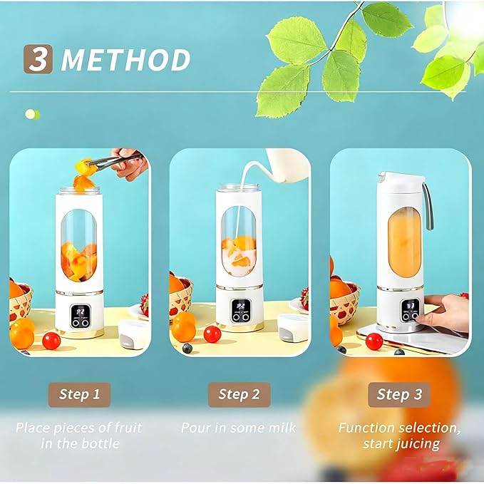 Digital Multimode Juicer Blender - Smart Led Display, Portable Usb Personal Electric Blender, Juicer Shakes And Smoothies Blender For Smoothies Liquid Diet, Shakes, Leak Proof Design (2PC-A)
