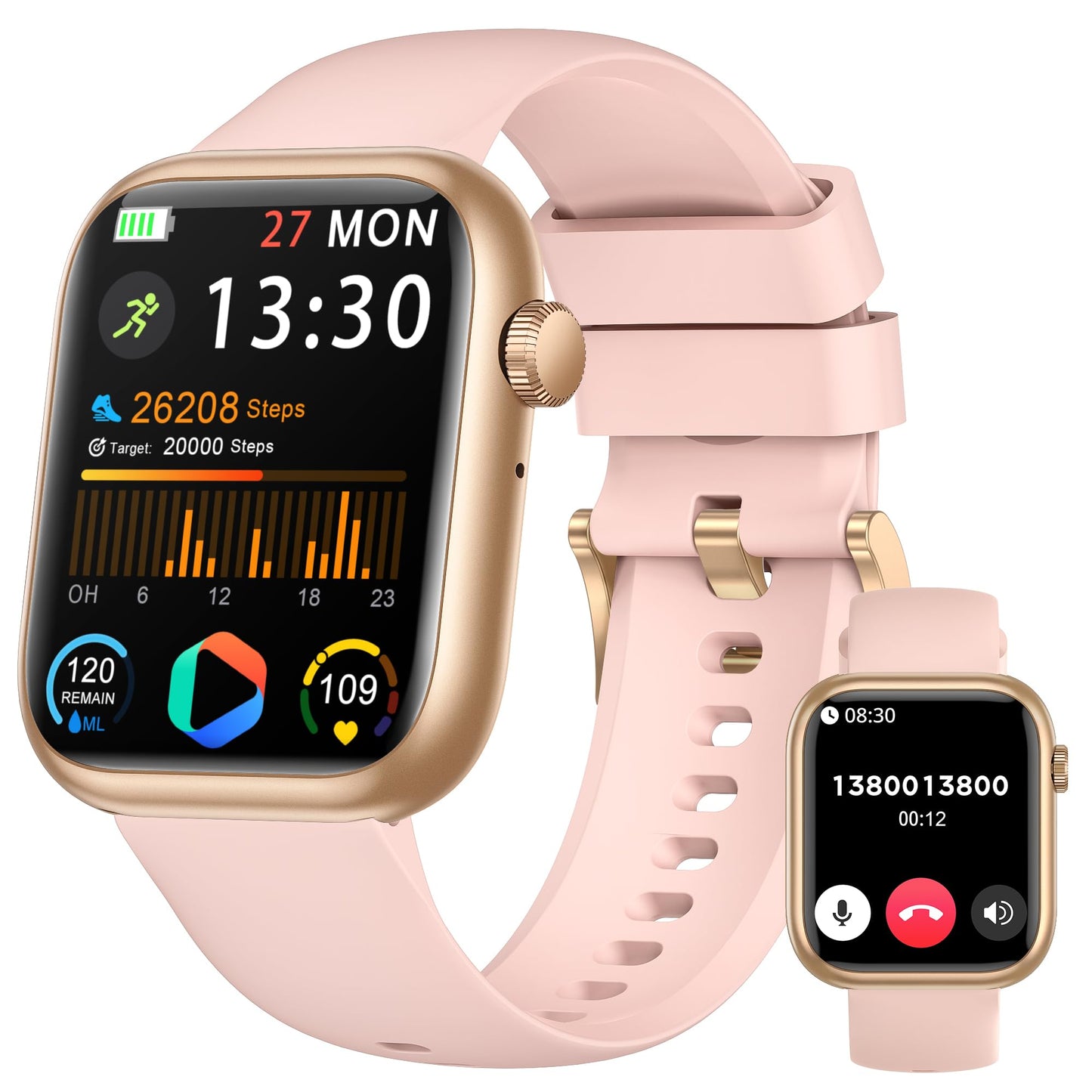 Smart Watch for Men Women, 1.83" Fitness Watch (Answer/Make Call), Smartwatch with Heart Rate/Blood Pressure, Sleep Tracker, Pedometer, 120+ Sport Modes,IP68 Waterproof Fitness Tracker for Android IOS