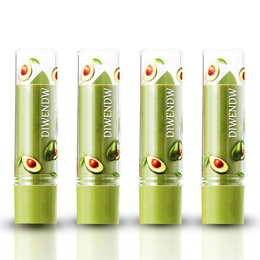4 Pcs Avocado Color Changing Lipstick for Women,PH Mood Magic Lipstick Makeup Gift Set,Waterproof Lip Moisturizer Pigmented Long Lasting Tinted Color Change Labiales Lip Gloss Balm Stain