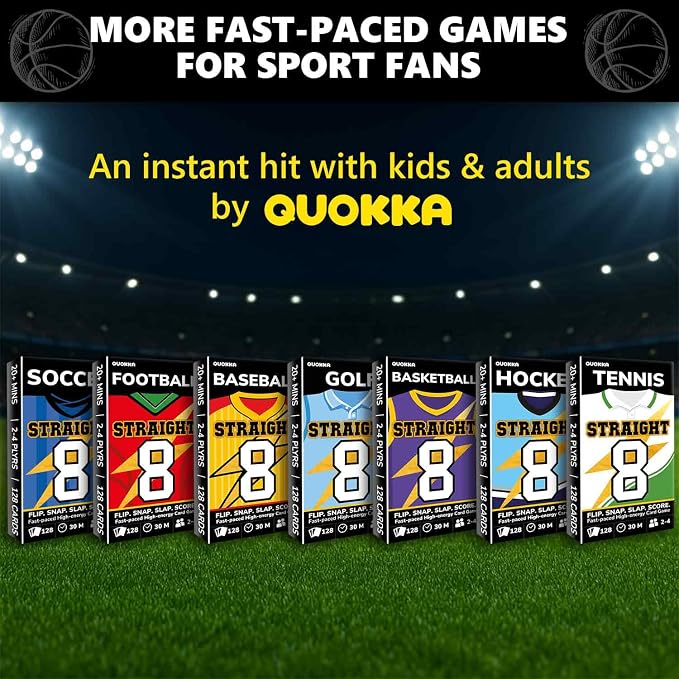 Quokka Soccer Fast-Paced Card Game for Kids & Adults – 128 Cards & Easy Rules – Quick & Fun Matching Game – 2-4 Players – Ages 8+ – Perfect for Family Games Night, Travel and Parties