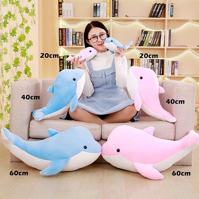 Dolphin Stuffed Animals Plush Pillows Soft Sea Animal Plush Dolls Stuffed Animal Plushies (Sky Blue-10.5Inch)