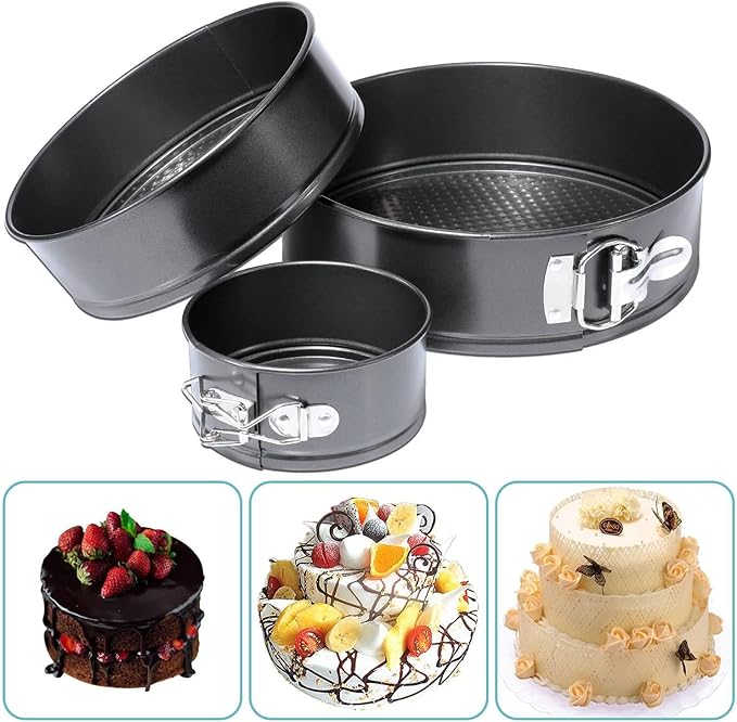 Cake Pan Set, Round Cheesecake Pan, Nonstick Cake Pan with Removable Bottom for Cheesecakes, Yogurt Cakes, Mousse, Coffee Cakes (18/20/22)
