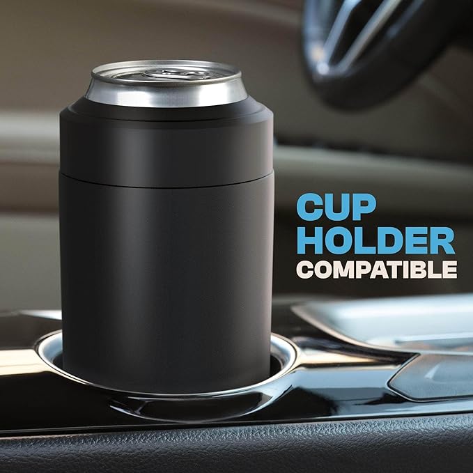 Frost Buddy Universal Can Cooler - Fits all - Stainless Steel Can Cooler for 12 oz & 16 oz Regular or Slim Cans & Bottles - Stainless Steel (Rocket Pop)