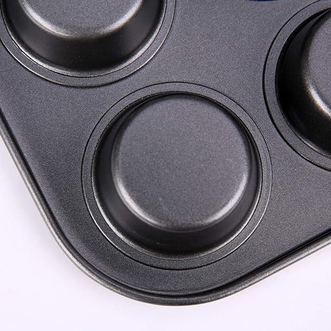 Kingrol 12-Cup Muffin & Cupcake Pans, Set of 3 Baking Pans, Non-stick Bakeware, 1.1" Deep