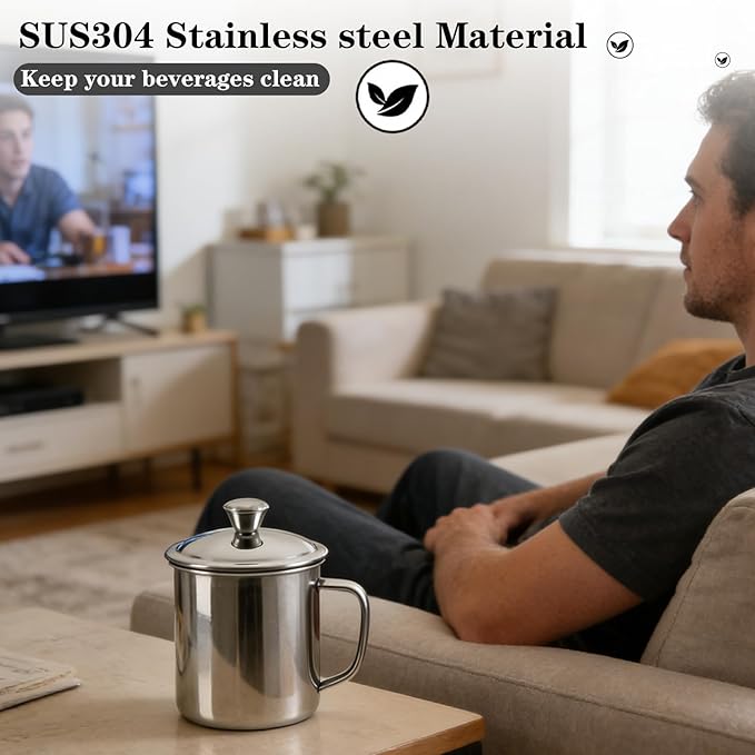 4.3Inch Stainless Steel Universal Lid, Cup Covers, Pot Cover for Small Pots, Sauce Pans, Skillets, Small Saucepans, 11CM