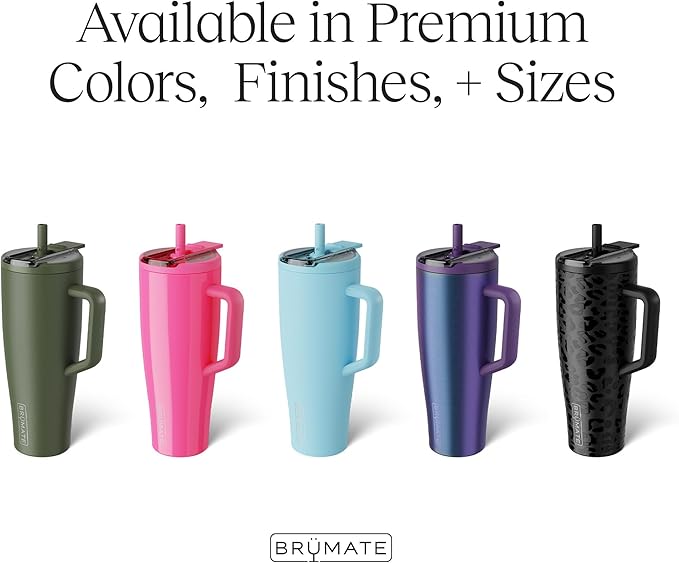 BrüMate Era Flip 40oz Tumbler with 100% Leakproof Covered Straw Lid | Hygienic Covered Straw | Insulated Stainless Steel Water Bottle with Handle | Cup Holder Friendly | BPA-Free (Mocha)