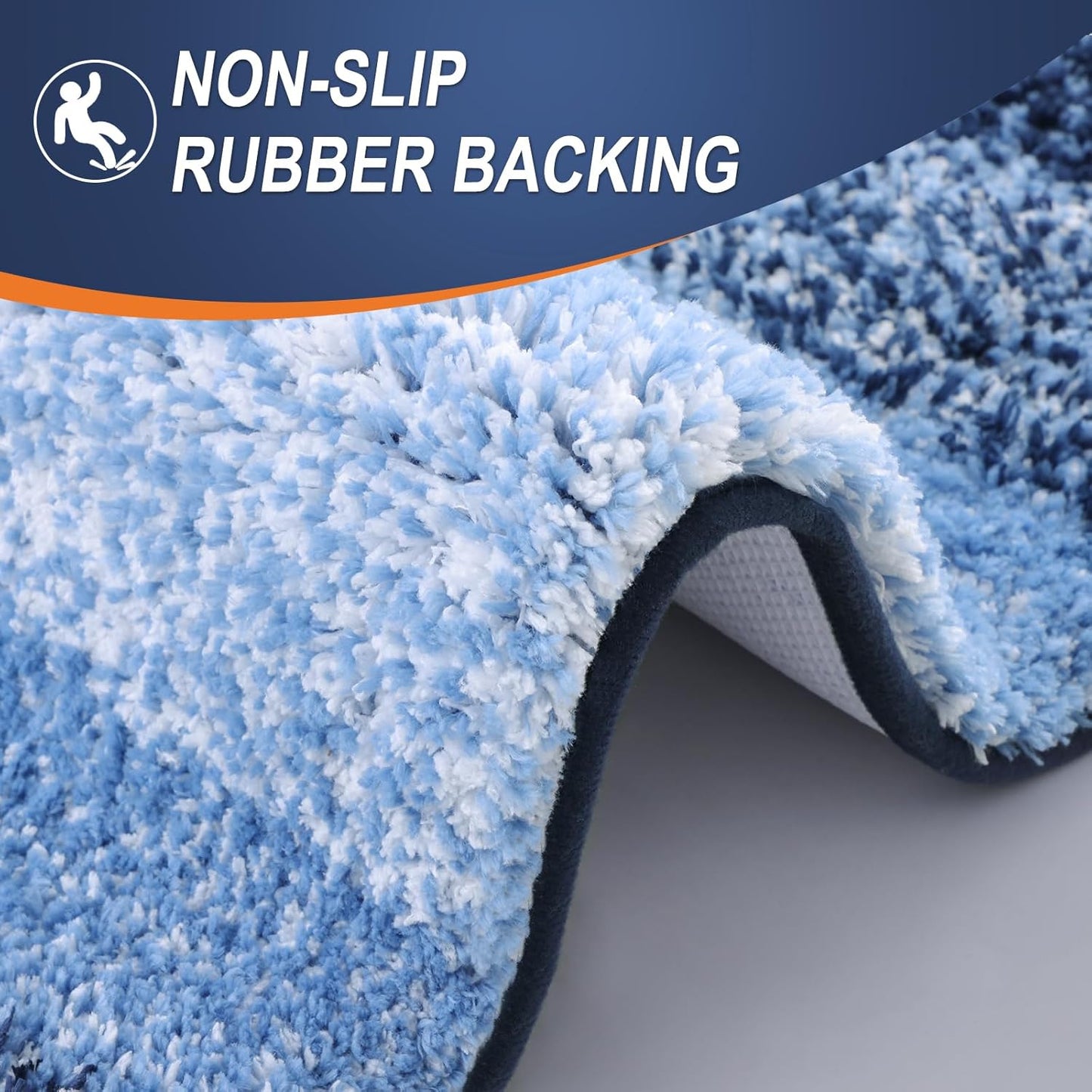 OLANLY Bathroom Runner Rugs 59x20, Extra Soft Absorbent Microfiber Bath Rugs, Rubber Backing, Quick Dry, Machine Washable Bath Mats for Bathroom Floor, Tub and Shower, Home Decor Accessories, Navy