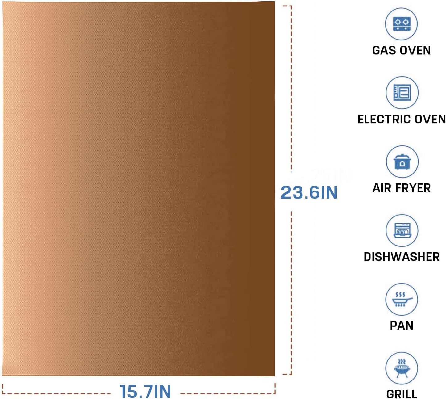 Large Oven Liners，5 PACK Heavy Duty Teflon Oven Liners,BBQ Grill Mats for Bottom of Oven for Gas, Electric and Fan Assisted Ovens，Baking Mat, Oven Protector Sheets，Reusable