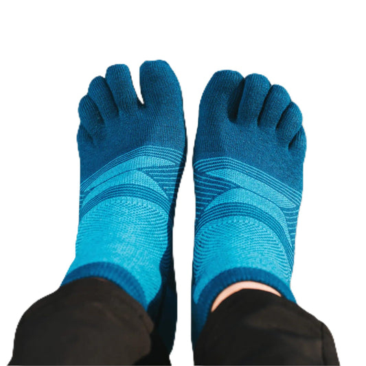Colorado Sock Company Merino Wool Five Toe Socks for Men and Women, 2 Pair, Moisture Wicking Athletic, Running, Hiking Support, Ankle Height (Large)