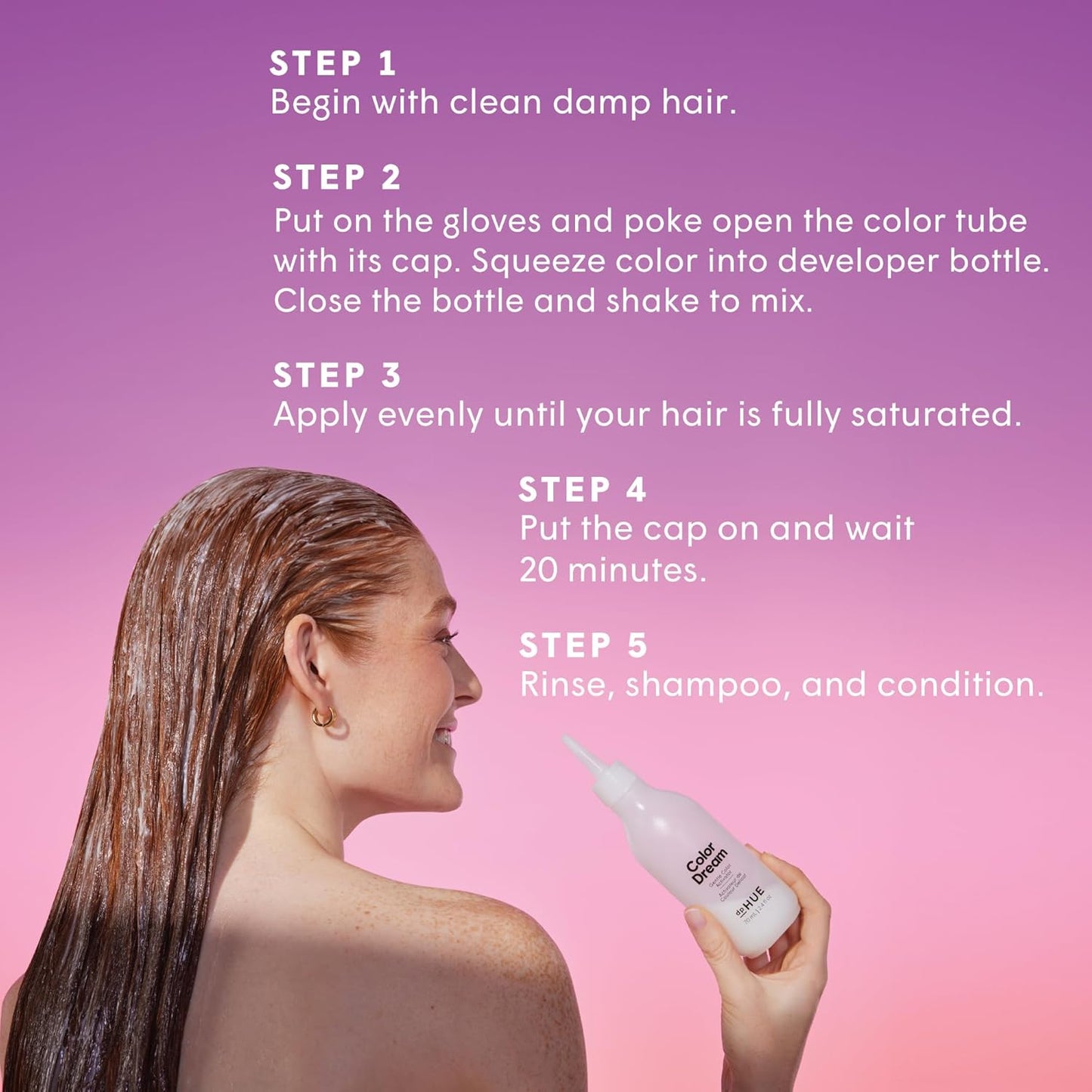 dpHUE Color Dream, Golden Blonde - Ammonia-Free, Demi-Permanent Hair Color - Lasts 16 Washes - Boosts Shine - Paraben & Sulfate Free, Leaping Bunny Certified
