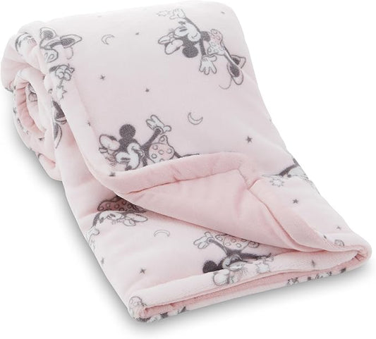 Disney Mickey Mouse, Minnie Mouse, Winnie The Pooh, Lilo and Stitch 2-Ply Infant Blanket - Soft Fleece with Polyfill - Cozy and Warm Baby Blanket for Baby Boys and Girls, 30x40 Inches