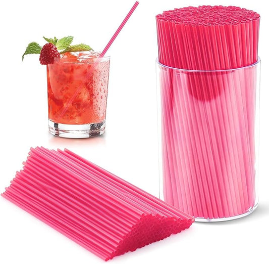 600 Pcs Rose Red Coffee Stirrers Stir Sticks Set - Acrylic Stir Stick Holder Cocktail Straws Bar Straws Drink Stirrers for Coffee Whiskey Valentines Day Disposable Drinking Straws Party Supplies