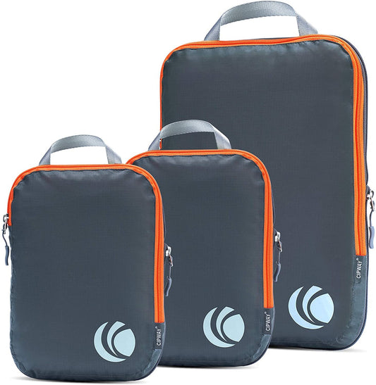 Cipway Compression Packing Cubes Set, Ultralight Expandable Travel Packing Organizers for Carry on Luggage (Grey 3pcs)