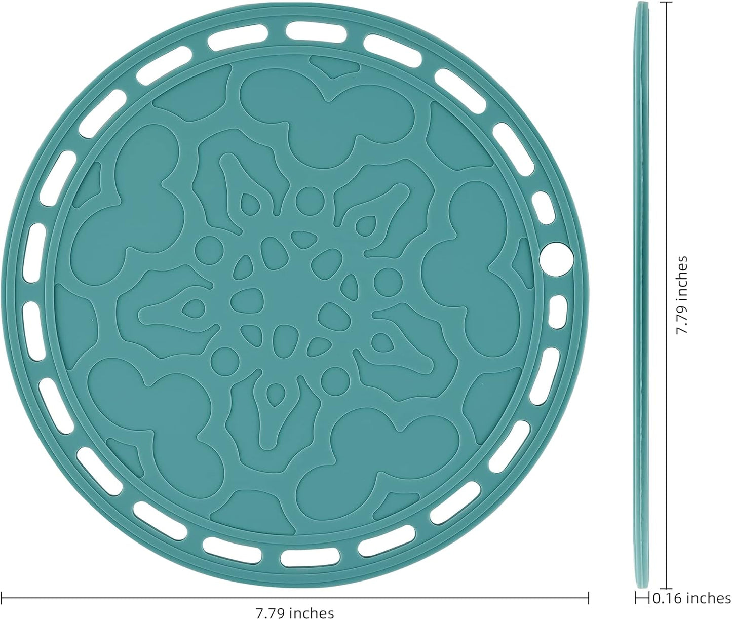 Smithcraft Silicone Trivet Mat Big Round PotHolder Hot Pads and Trivets for Hot Dishes and Hot Pots Holder, Hot Mats for Countertops, Tables, Spoon Rest Set 3 Green