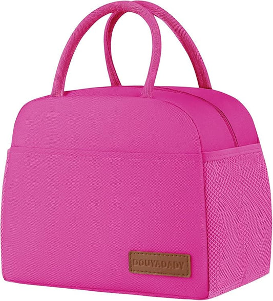 douyadady Lunch Bag Women/Men Lunch Box Women/Men (Rose Red)