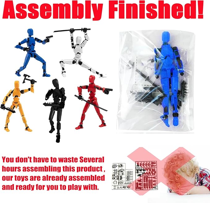 Assembly Completed-Titan 13 Action Figure, Upgrade T-Robot 13 Action Figures, New Dummy Robot 13 , 3D Printed Multi Action Figure Set,Creative Gifts for Children Adults (5pcs(Assembly Completed))