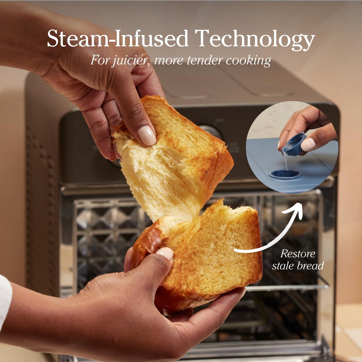 Our Place Large Wonder Oven | 6-In-1 Toxin-Free Air Fryer & Toaster with Steam Infusion | Family-Sized 32QT, 1700W Countertop Design | Includes Bake Tray, Fryer Basket, Large Racks | Char