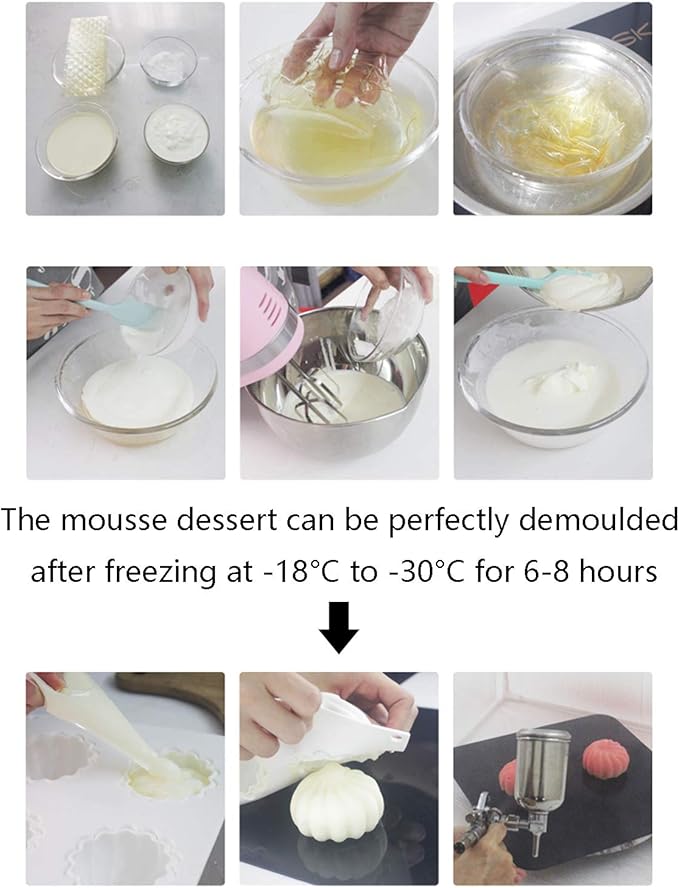 OCPO KITCHEN 3D Strawberry Silicone Mold for Baking Mousse Cake, Fruit Dessert, Pastry, Chocolate, Pudding, Ice Cream, Cake Decoration Mold, Strawberry Shape (15 Cavity)