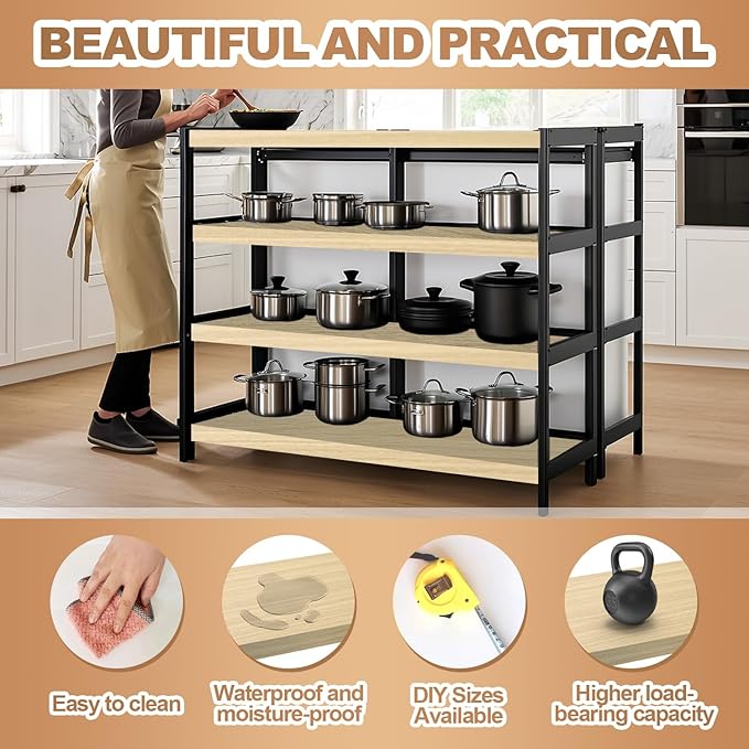 5 Pcs Wire Rack Covers 40x16x3 inch PVC Pantry Shelf Cover 0.31 inch Thick Removable Closet Wire Rack Shelf Covers,Decoration Kitchen Bathroom Office Shelving (Wood Color,40x16x3 inch)