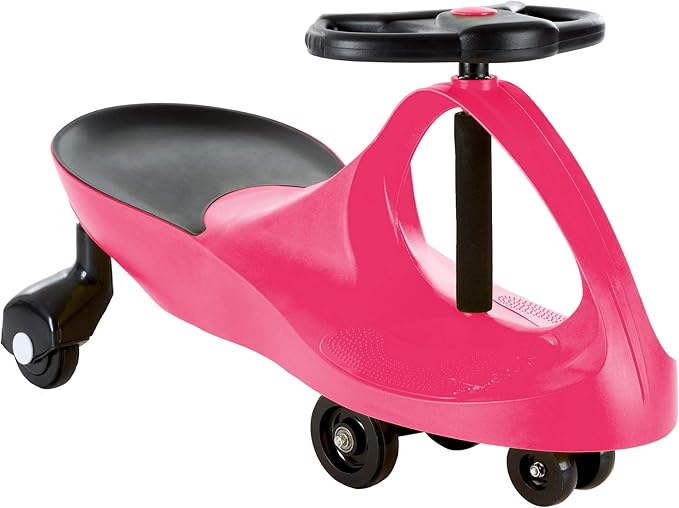 Wiggle Car Ride On Toy - No Batteries, Gears or Pedals - Twist, Swivel, Go - Outdoor Ride Ons for Kids 3 Years and Up by Lil' Rider (Hot Pink)