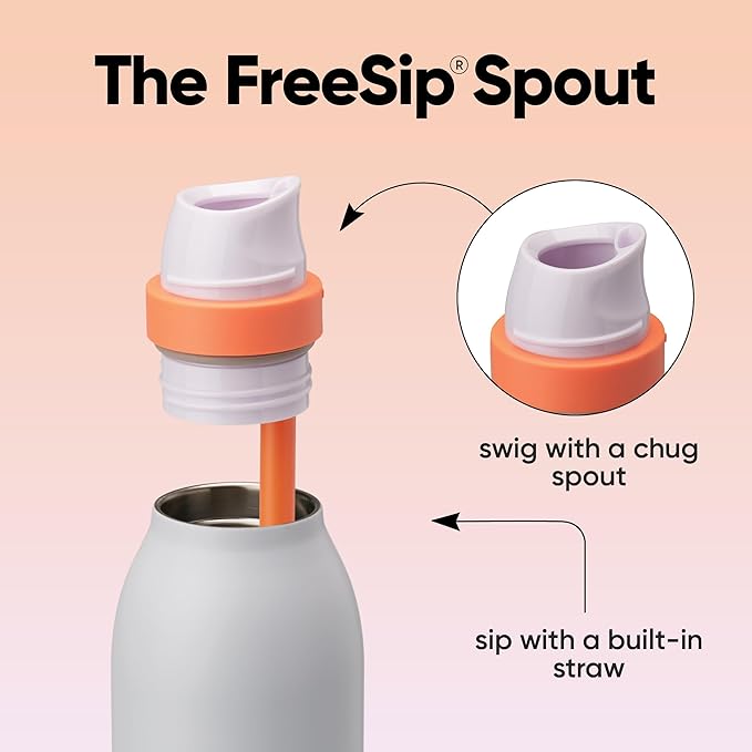 Owala FreeSip Twist Insulated Stainless Steel Water Bottle with Straw for Sports and Travel, BPA-Free, 24-oz, Fruit Punch