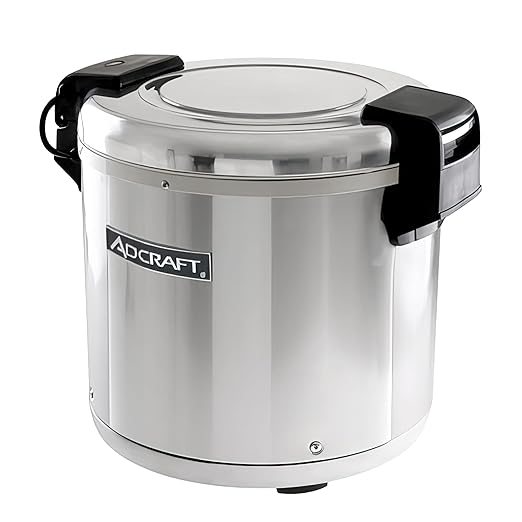 Adcraft RW-E50 50 Cup Rice Warmer with Removable Inner Pot, Stainless Steel, 100-Watts, 120v