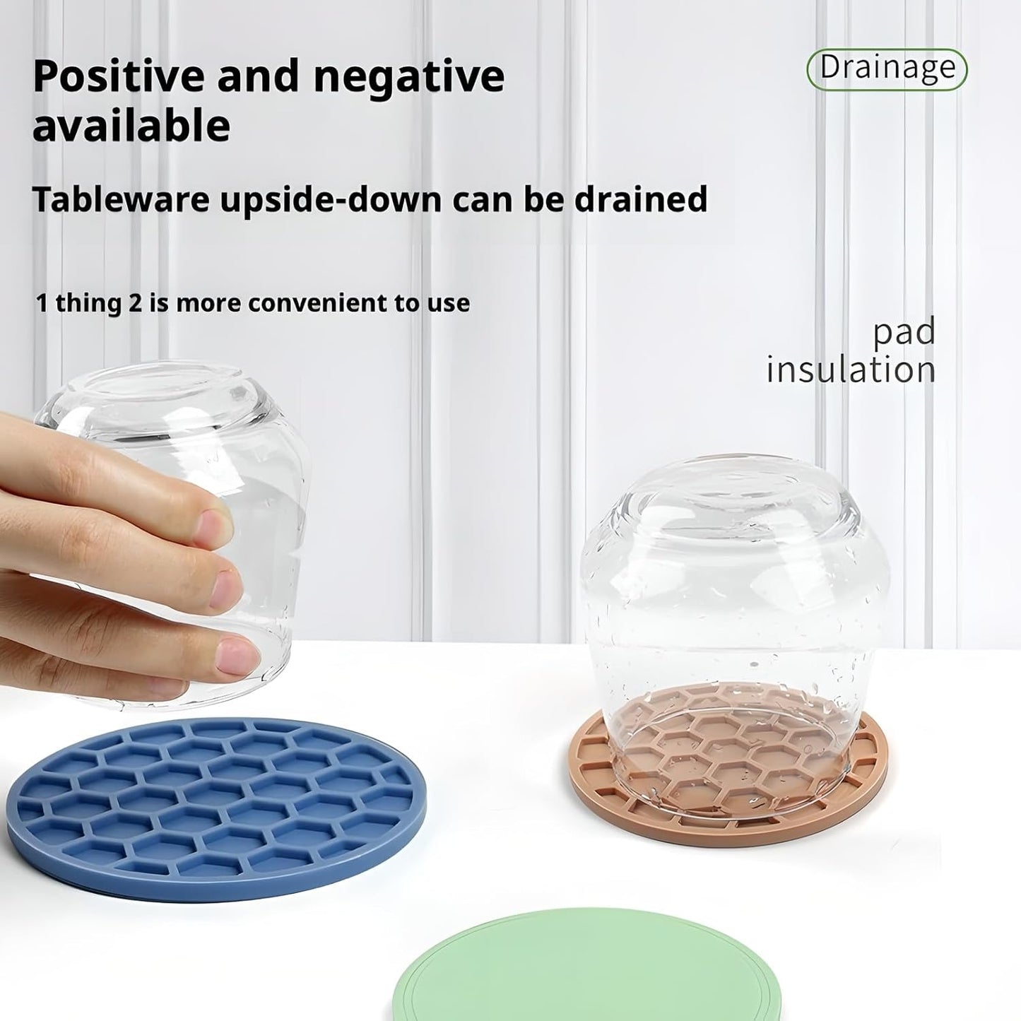 5-Pack Silicone Trivet Mats for Hot Pots, Pans & Dishes – Non-Slip Heat Resistant Round Placemats, Kitchen Counter Protectors & Coasters (Home Essentials Dark Green 6.3"*6.3"*0.24")