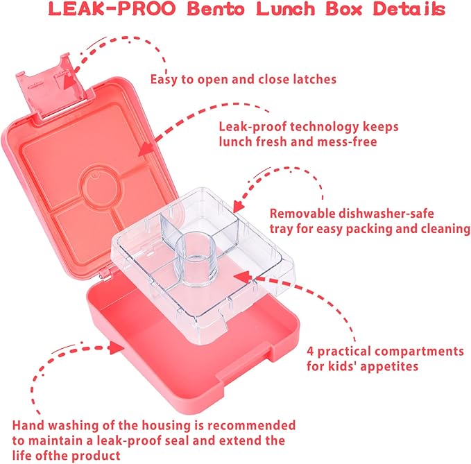Bento Lunch Box Set for Kids with 10oz Soup Thermo, Leak-Proof Lunch Containers with 4 Compartment, Kids Thermo Hot Food Jar and Insulated Lunch Bag for Kid to School,BPA-Free(Unique Horse)