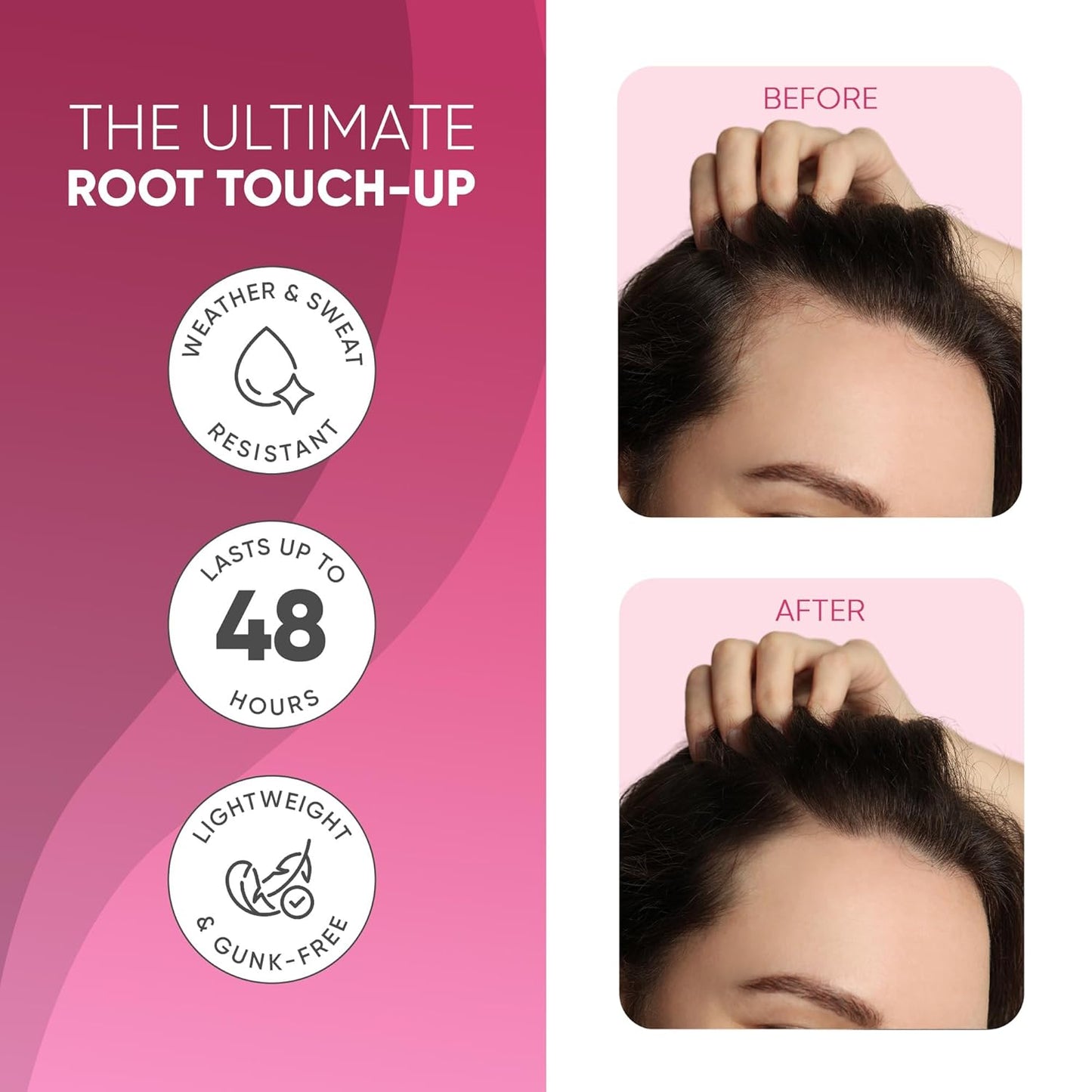 GBG Hairline Powder, Auburn - 48-Hour Coverage Root Touch Up Powder for Bald Spots, Instant Hair Loss Concealer & Brightening Highlights - Hair Fillers for Thinning Hair for Women & Men, 4g