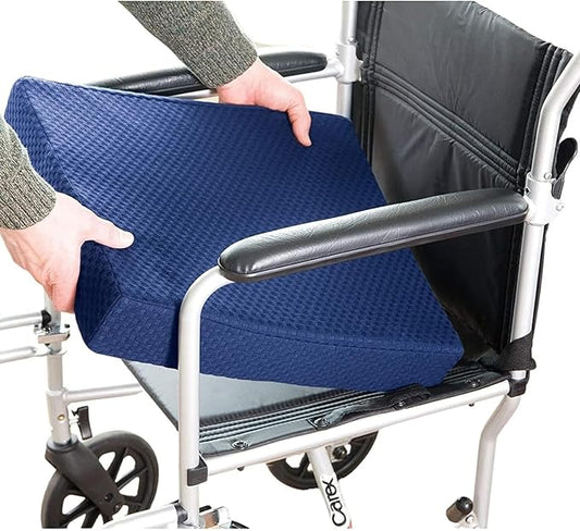Carex Memory Foam Seat Cushion - Office Chair Cushion and Wheelchair Cushion - Comfortable Chair Pad, 18" x 16" x 3"