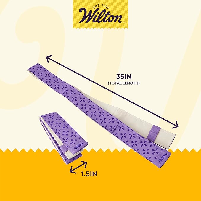 Wilton Bake Even Cake Strips, Prevents Domed Tops & Cracked Edges for Moist, Level Cakes, Fits 8-Inch & 10-Inch Round Cake Pans, 2-Piece Set