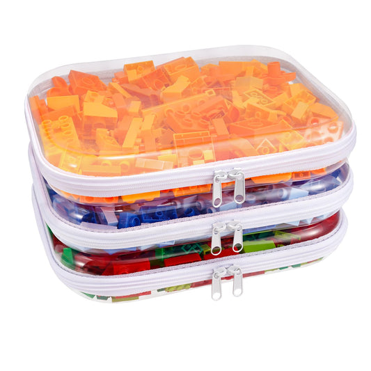 Clear Hard Shell Zipper Case,3PCS Transparent Clear Zipper Pouches,Hard Side Plastic Case Set,Portable Travel Storage Organizer Bins