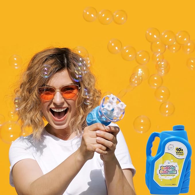The Dreidel Company 2-Pack Ready Bubble Solution Refill for Bubbles Toys, Up to 2.5 Gallon, Non-Toxic Large 32oz Ready Liquid for Bubble Machine, Bubble Guns, Wands, Bubble Lawn Mower Toy