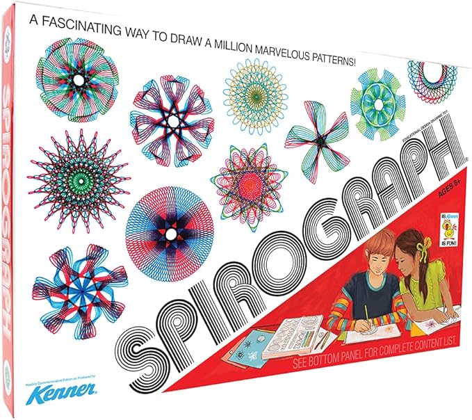 Spirograph Retro Deluxe Set – Arts and Crafts, Kids Toys, Art Supplies, Craft Supplies, Drawing Kit, Spiral Art, Reproduction of Classic Gear Design Kit, Pens, Design Sheet Included, Ages 8+