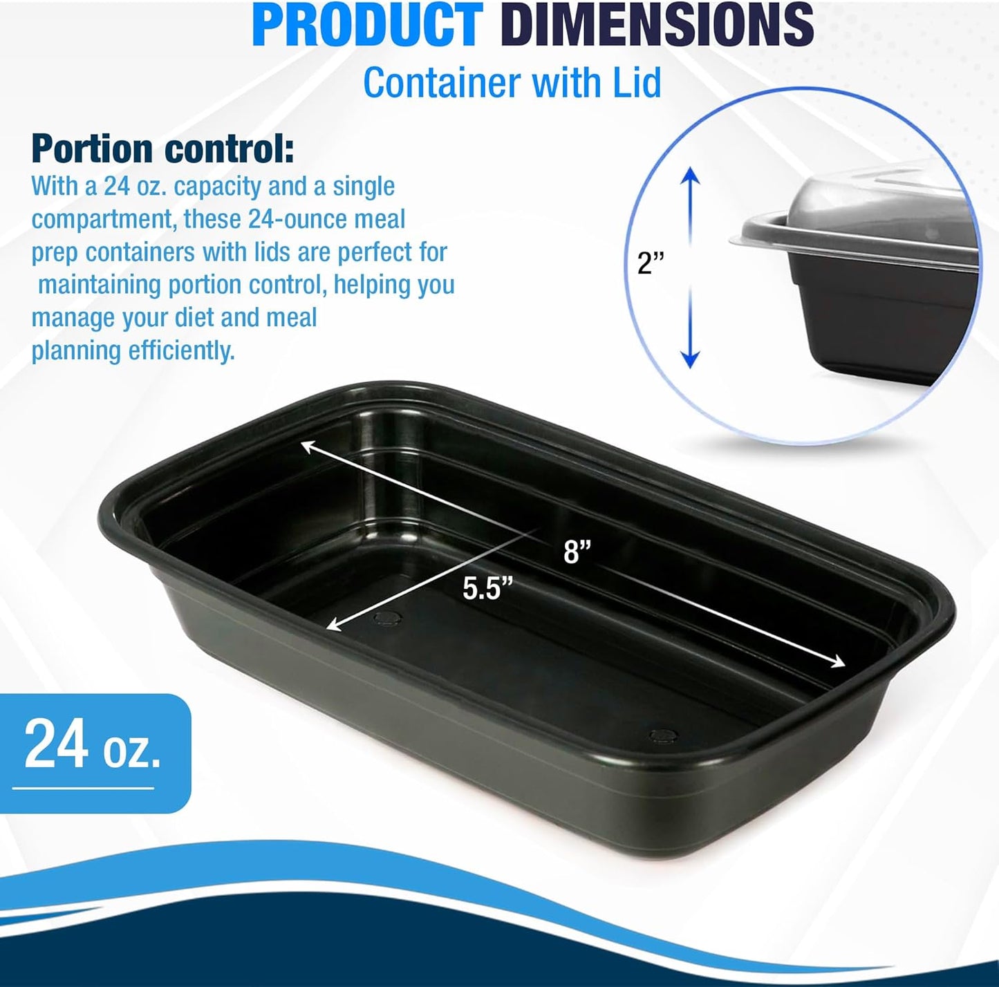 Ruthy's Outlet Meal Prep Containers W/Lids -Square Food Storage – BPA-Free| Stackable | Microwave | Freezer & Dishwasher Safe | Reusable Lunch Bento Box Portion Control & Planning (30 Pack, 16 oz)
