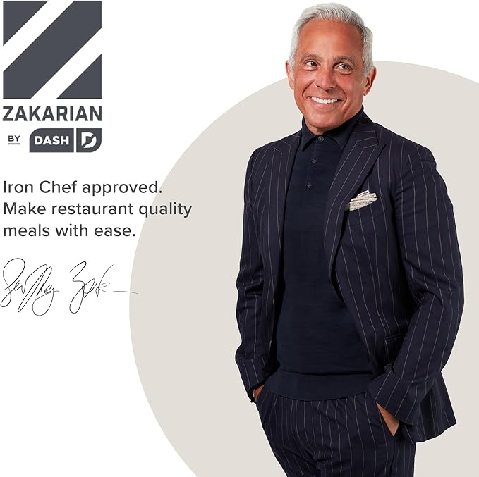 Zakarian by Dash Safe Slice® Mandoline - Features Thickness Adjuster, Stainless Steel Blades, and Foldable, Easy-To-Store Design - Black