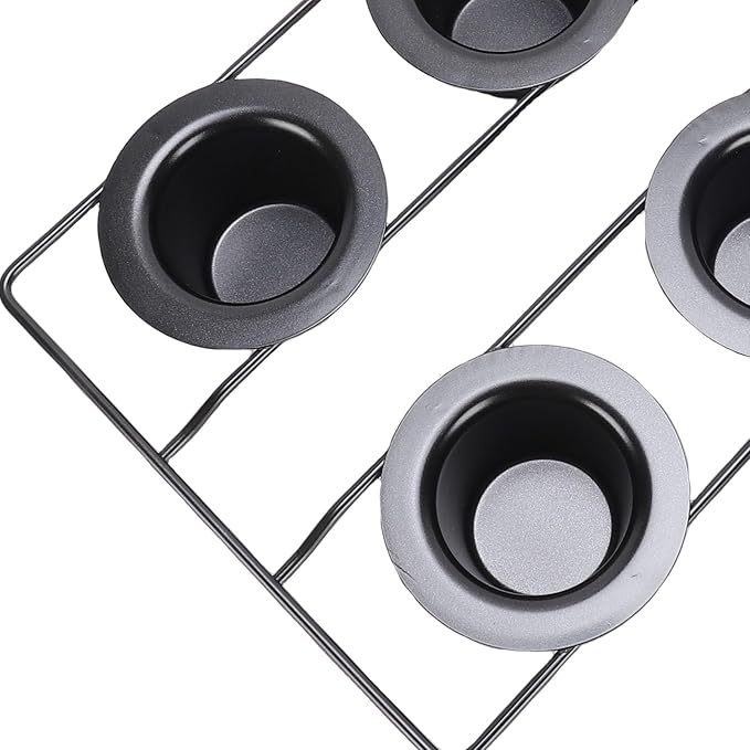 GLOGLOW 6 Cup Popover Pans, Deep Non Stick Sturdy Heavyweight Carbon Steel Bakeware Easy to Popover Pan for Pudding Muffins Popovers Baking