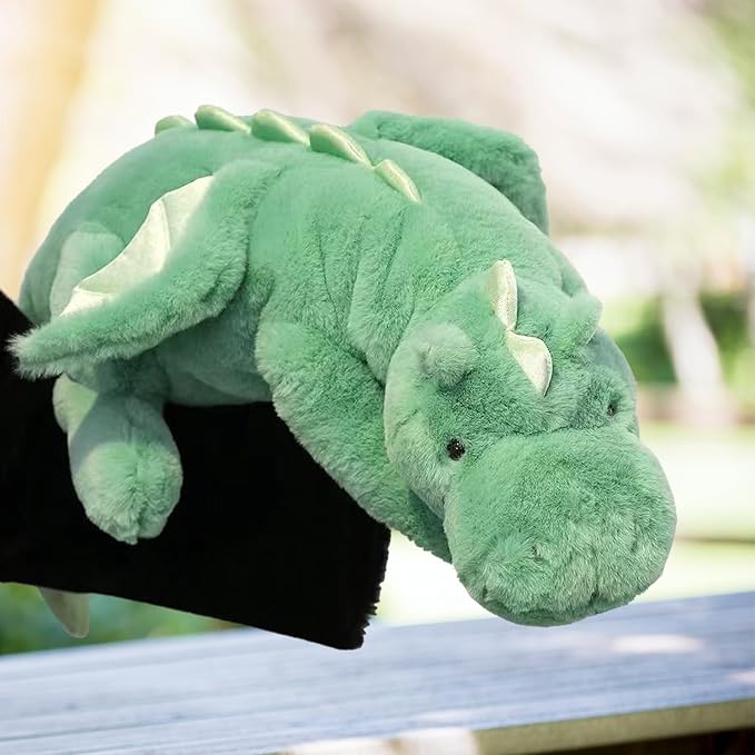 Pterosaur Stuffed Animal with Wings - Cute Soft Dinosaurs Plush Toys Little Flying Dragon Plushies Pillow Doll Christmas Birthday Gifts for Kids Boys Girls (Green,27.55inch/70cm)
